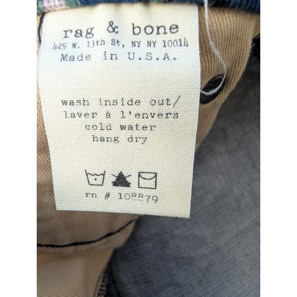 Rag & Bone Womens Ikat Paisley Pattern Skinny Pants 27 Micro Corduroy Navy Blue - Picture 7 of 9